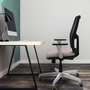 PIQUERAS Y CRESPO Silla de oficina Alfera traslack malla negra y asiento amarillo