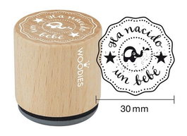 WOODIES BY COLOP Sello de Madera Ø30mm - HA NACIDO UN BEBE