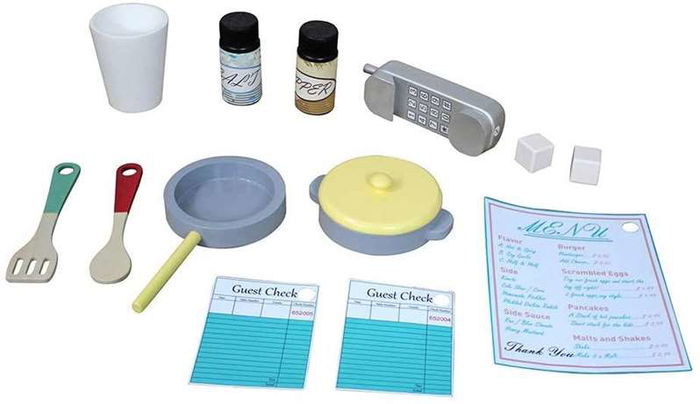 Woomax Cocina Retro de Madera 90x58x104 cm - Juguete Infantil con Luces y Pilas AAA, Edad Mínima 36 Meses