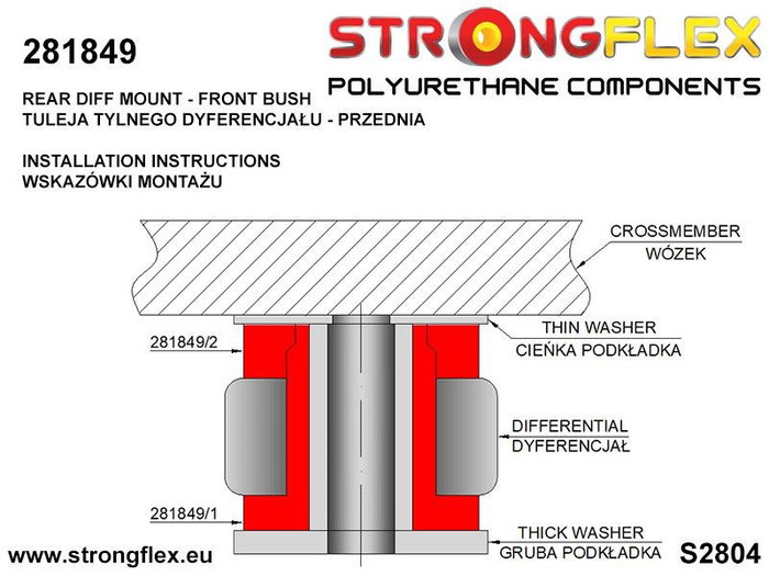 StrongFlex STF281849B Soporte Trasero Diferencial Delantero Silentblock