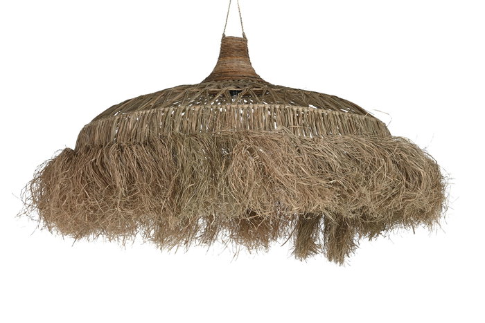 DKD Home Decor Lámpara de Techo de Fibras Naturales 100x100x40 cm
