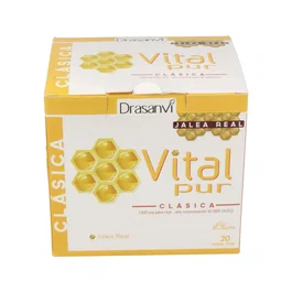 DRASANVI Vitalpur Clasica Jalea Real 1500mg 20 Viales Complemento Alimenticio Sin Azúcares Añadidos