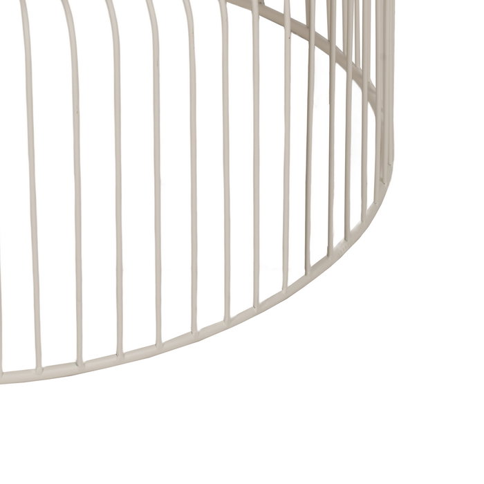 S/2 Mesa Centro Crema Metal-Cristal 65 X 65 X 40 cm