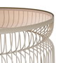S/2 Mesa Centro Crema Metal-Cristal 65 X 65 X 40 cm