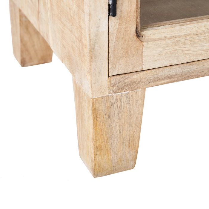 Mueble Tv Blanco Rozado Madera de Mango 160 X 35,50 X 52,50