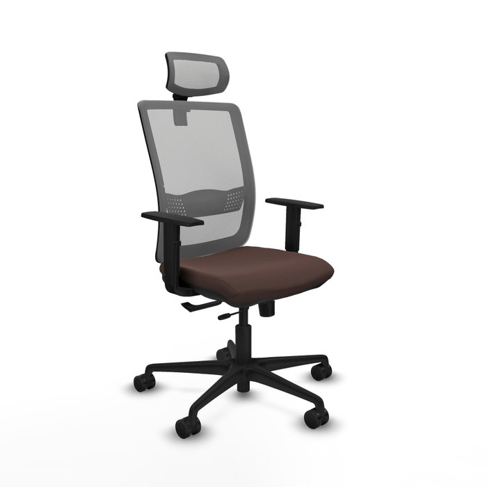 PIQUERAS Y CRESPO Silla de oficina Haches con mecanismo Sincro/Traslack Marrón y Gris PIQUERAS Y CRESPO Silla de oficina Haches con mecanismo Sincro/Traslack Marrón y Gris