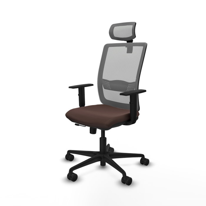 PIQUERAS Y CRESPO Silla de oficina Haches con mecanismo Sincro/Traslack Marrón y Gris PIQUERAS Y CRESPO Silla de oficina Haches con mecanismo Sincro/Traslack Marrón y Gris
