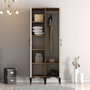 Hanah Home Armario Kumsal SS - Nogal, Crema - 80cm Ancho x 201.4cm Alto x 47.5cm Profundidad