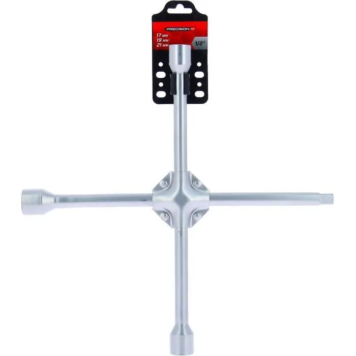 Powertrac Llave de Cruz Reforzada de Acero de Precisión con Vasos de 17, 19 y 21 mm Powertrac Llave de Cruz Reforzada de Acero de Precisión con Vasos de 17, 19 y 21 mm