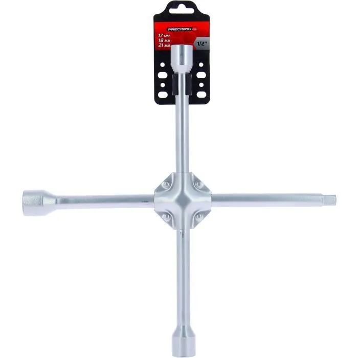 Powertrac Llave de Cruz Reforzada de Acero de Precisión con Vasos de 17, 19 y 21 mm Powertrac Llave de Cruz Reforzada de Acero de Precisión con Vasos de 17, 19 y 21 mm