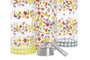 DKD Home Decor Botella de Borosilicato 550ml Flores Vichy Sweet
