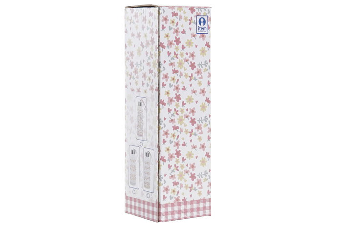 DKD Home Decor Botella de Borosilicato 550ml Flores Vichy Sweet DKD Home Decor Botella de Borosilicato 550ml Flores Vichy Sweet