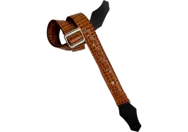 GETM Correa Guitarra Bajo Aussie Gator Caramel - Polipiel Nailon Piel Marrón Cálido Ajustable hasta 165 cm