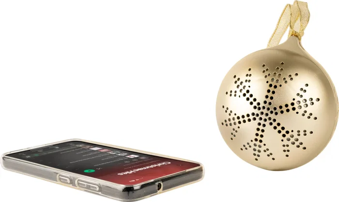 Bigben Altavoz Bluetooth forma de bola de Navidad dorado - AABEZ84929