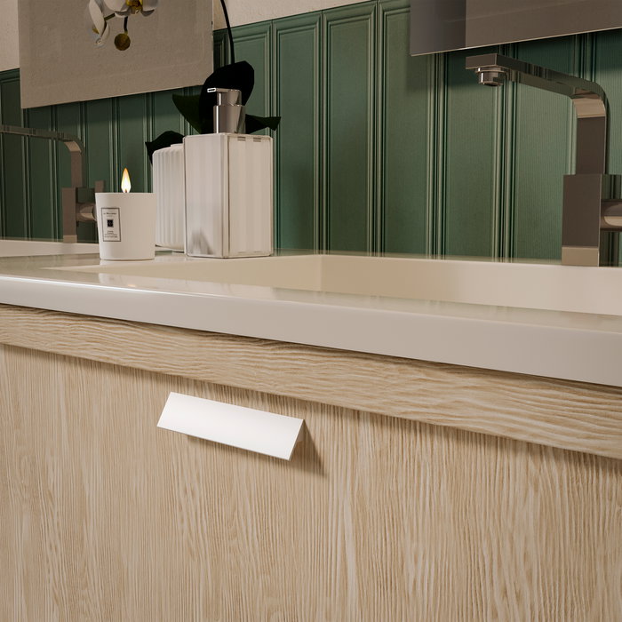 Emuca Lote de 10 tiradores para mueble Torrent, L150mm, intereje 128mm, Aluminio, Anodizado mate Emuca Lote de 10 tiradores para mueble Torrent, L150mm, intereje 128mm, Aluminio, Anodizado mate