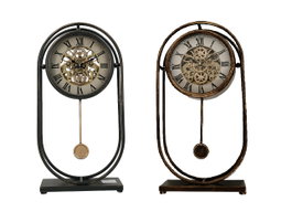 DKD Home Decor Reloj de Sobremesa Vintage Hierro y Cristal Dorado y Negro