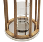 DKD Home Decor Portavela Moderno con Mango de Madera y Cristal, Color Marrón y Plateado, Dimensiones 30 x 30 x 42 cm - Decoración del Hogar