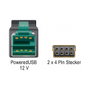 DeLOCK Cable PoweredUSB 12 V a 2 x 4 Pin, 3 m