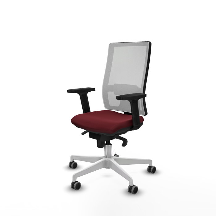 PIQUERAS Y CRESPO Silla de oficina Horna con mecanismo Sincro, Granate y Blanco PIQUERAS Y CRESPO Silla de oficina Horna con mecanismo Sincro, Granate y Blanco