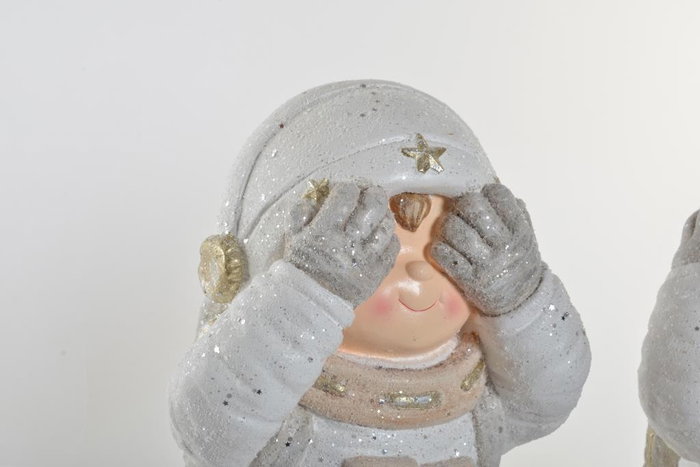 DKD Home Decor Figura de Astronauta con LED en Fibra de Vidrio