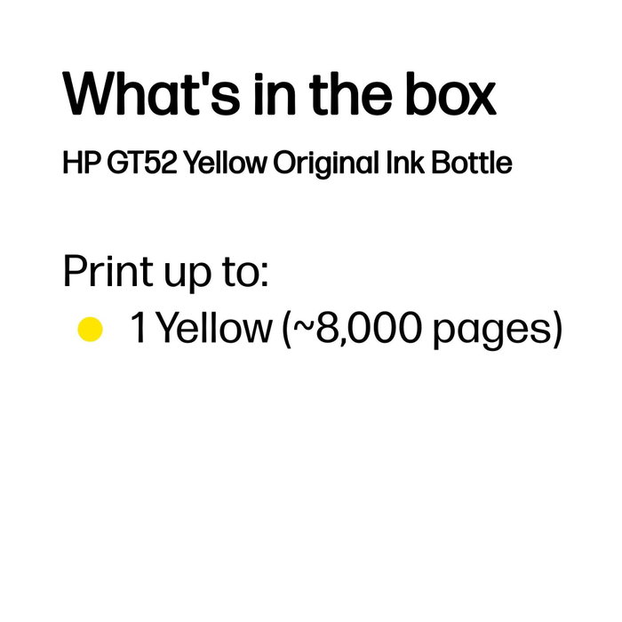 HP GT52 Botella de Tinta Amarilla 70 ml