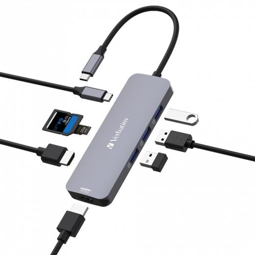 Verbatim USB-C Pro Multiport Hub 8 Puertos CMH-08 Plata Verbatim USB-C Pro Multiport Hub 8 Puertos CMH-08 Plata