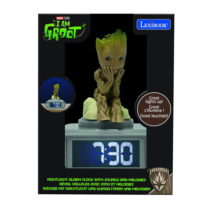 Lexibook Despertador digital Groot Guardianes de la Galaxia con luz nocturna y sonidos