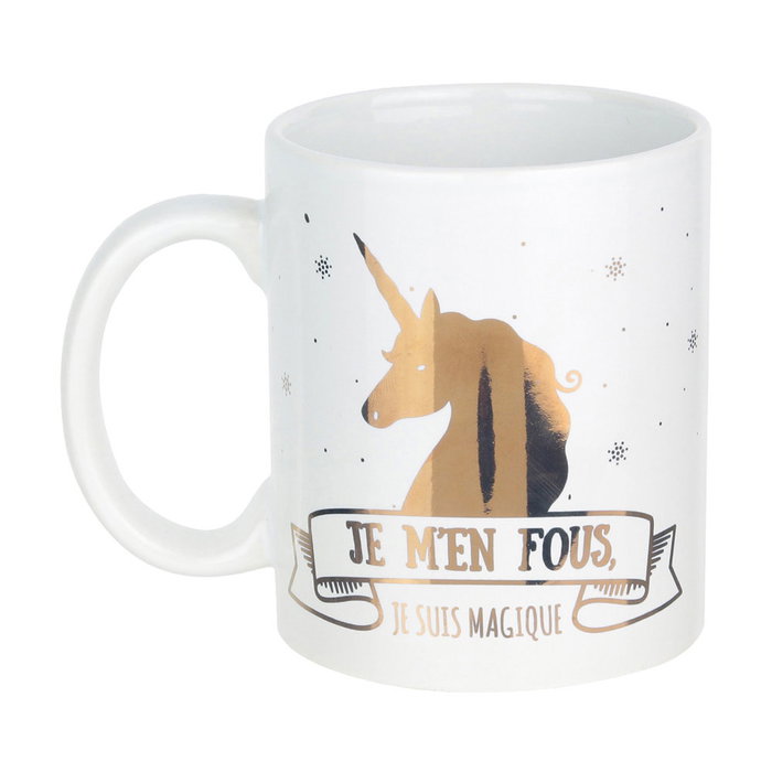 Home Deco Factory Taza de Cerámica Unicornio 350 ml LICORNE