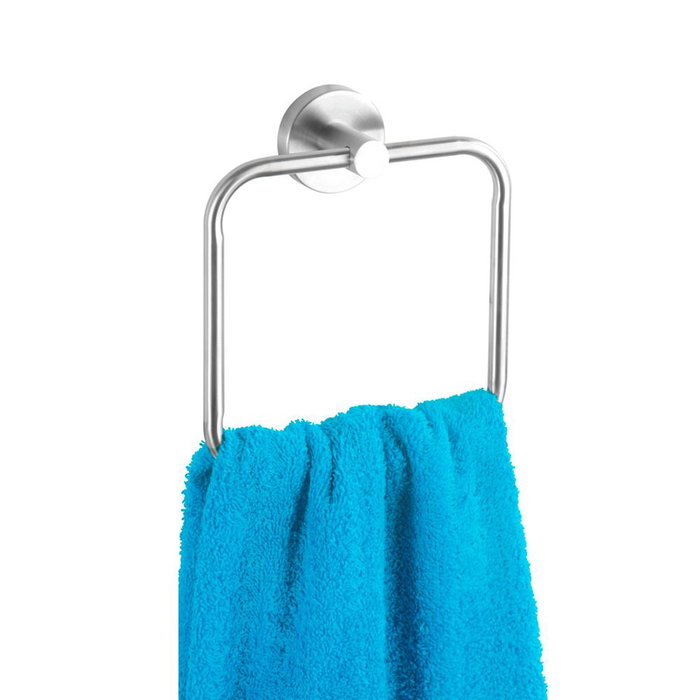 Wenko Toallero de aro de acero inoxidable mate 16 x 18 x 5 cm Wenko Toallero de aro de acero inoxidable mate 16 x 18 x 5 cm