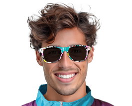 Gafas Estilo 80's con Estampado Multicolor