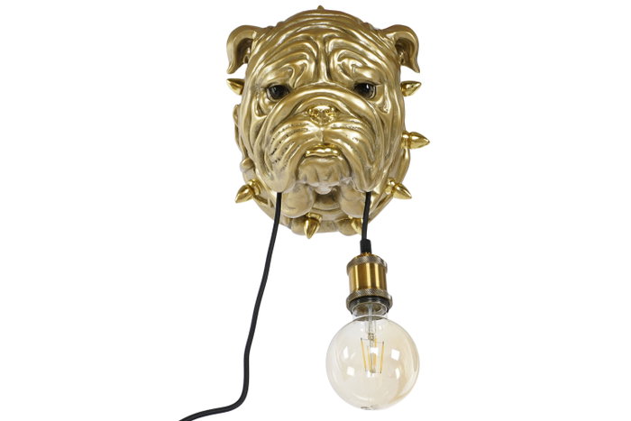 DKD Home Decor Lámpara Aplique Resina Bulldog Dorado DKD Home Decor Lámpara Aplique Resina Bulldog Dorado