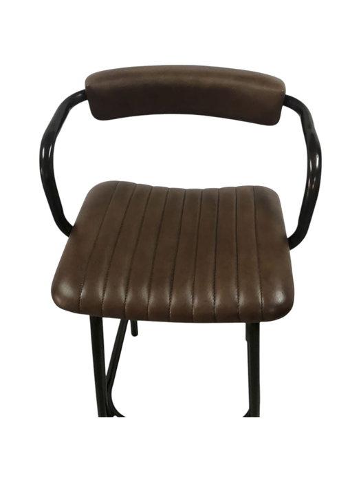 DKD Home Decor Taburete Plegable de Piel y Hierro Marrón DKD Home Decor Taburete Plegable de Piel y Hierro Marrón