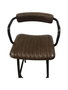 DKD Home Decor Taburete Plegable de Piel y Hierro Marrón