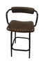 DKD Home Decor Taburete Plegable de Piel y Hierro Marrón