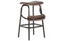 DKD Home Decor Taburete Plegable de Piel y Hierro Marrón