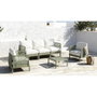 DKD Home Decor Sofá de Jardín y Terraza Verde Menta, Set de 4 Piezas