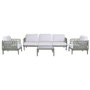 DKD Home Decor Sofá de Jardín y Terraza Verde Menta, Set de 4 Piezas
