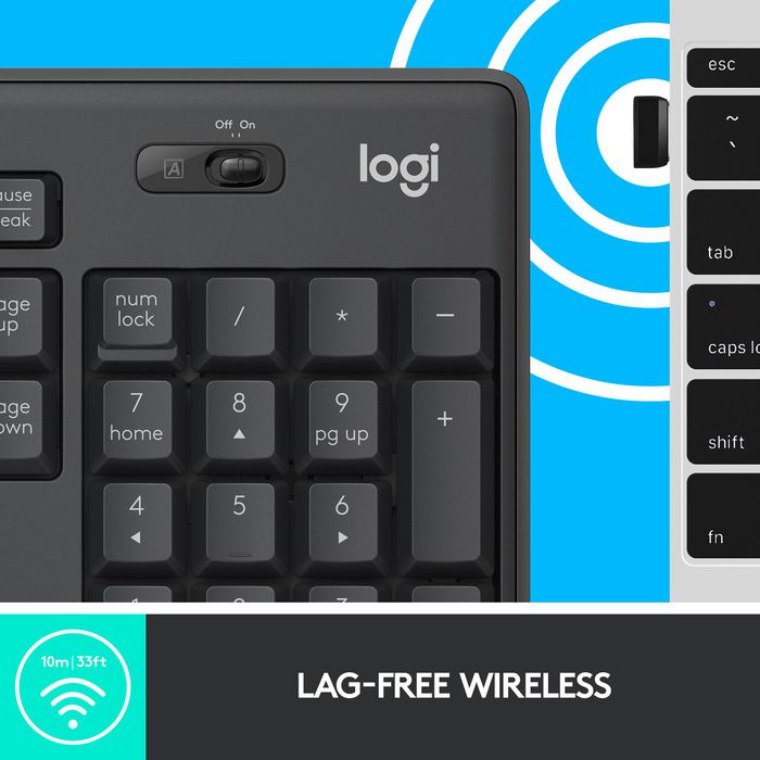 Logitech MK295 Silent Combo Inalámbrico con Teclado AZERTY y Ratón en Grafito
