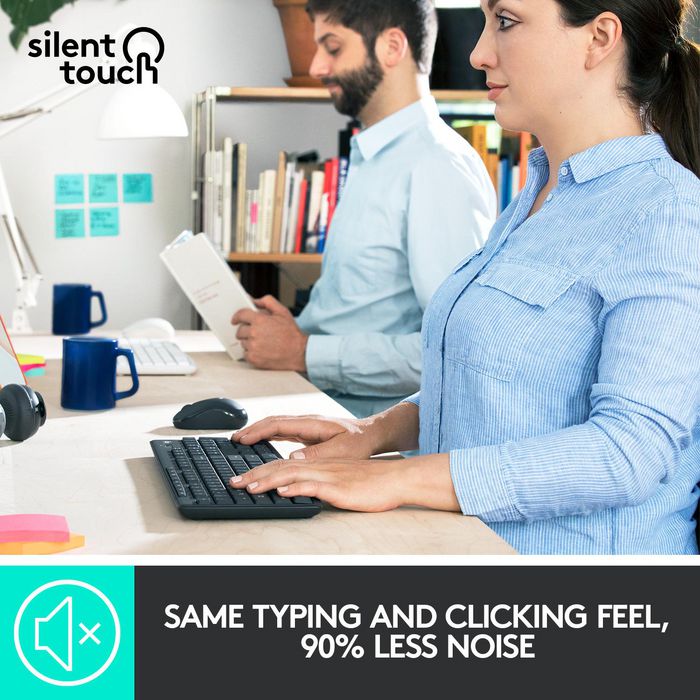 Logitech MK295 Silent Combo Inalámbrico con Teclado AZERTY y Ratón en Grafito