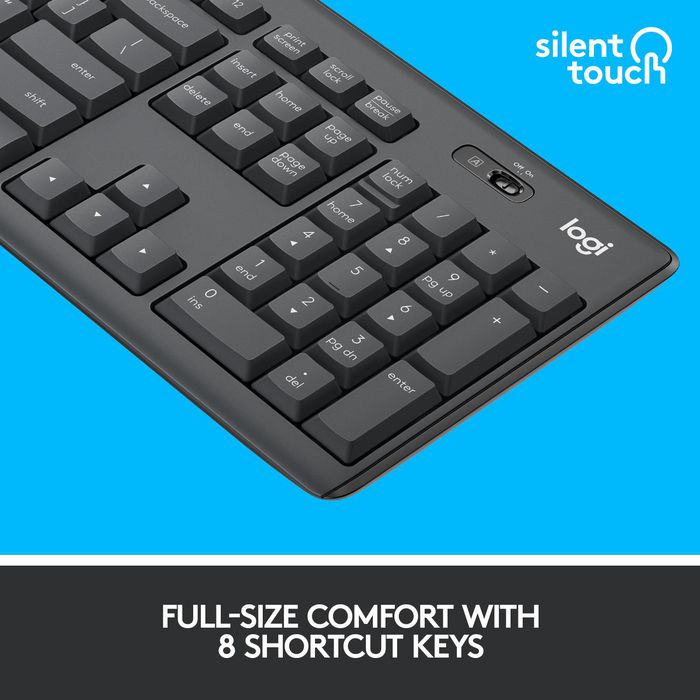 Logitech MK295 Silent Combo Inalámbrico con Teclado AZERTY y Ratón en Grafito