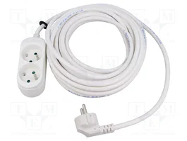 JONEX Prolongador de alimentación H03VV-F 3G1,5mm2 5m Blanco