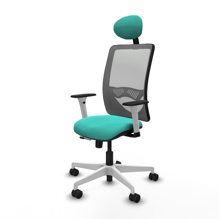 PIQUERAS Y CRESPO Silla de oficina Zulema Turquesa y Gris con Mecanismo Sincro/Traslack PIQUERAS Y CRESPO Silla de oficina Zulema Turquesa y Gris con Mecanismo Sincro/Traslack