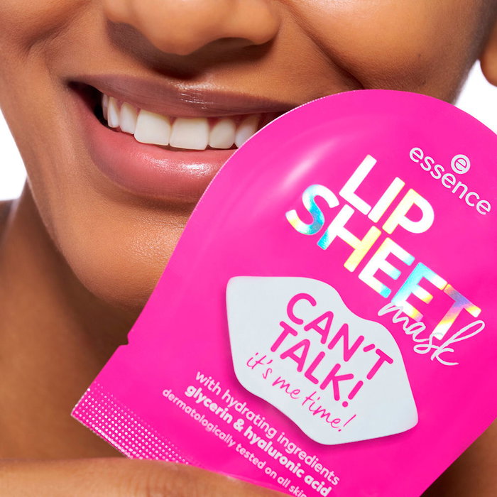 Essence LIP SHEET Mascarilla Labial con Ácido Hialurónico y Glicerina para Hidratación Profunda, 1 Unidad