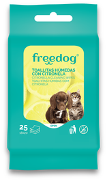 Freedog Toallitas Húmedas Citronela Pocket 25ud 18x20cm