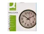 Q-connect Reloj de Pared Redondo Plástico 25.7 cm Movimiento Silencioso Madera Natural