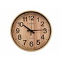 Q-connect Reloj de pared redondo con movimiento silencioso color madera natural