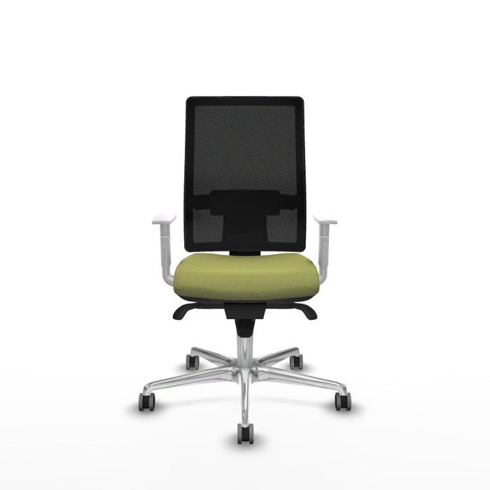 PIQUERAS Y CRESPO Silla de oficina Horna Verde oliva con reposabrazos blancos PIQUERAS Y CRESPO Silla de oficina Horna Verde oliva con reposabrazos blancos