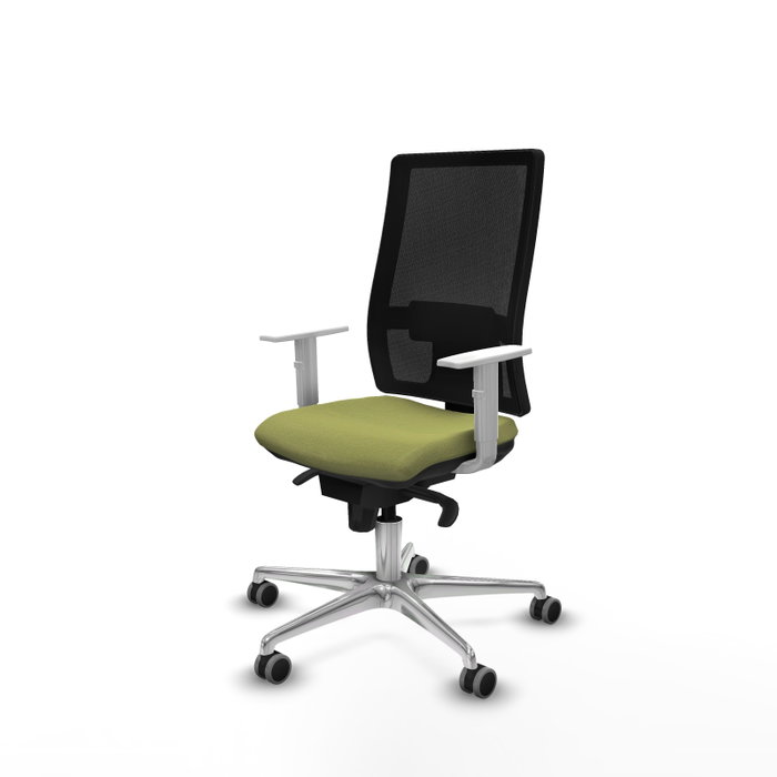 PIQUERAS Y CRESPO Silla de oficina Horna Verde oliva con reposabrazos blancos PIQUERAS Y CRESPO Silla de oficina Horna Verde oliva con reposabrazos blancos