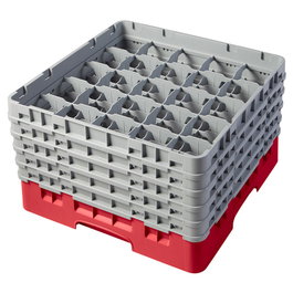 CAMBRO Cesta de lavado de 25 compartimentos, 5 alturas, Rojo