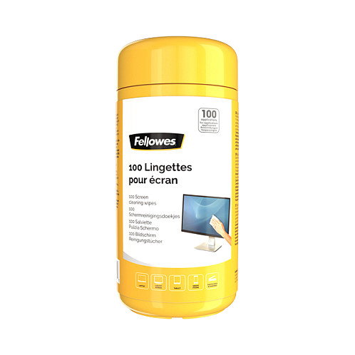Fellowes Dispensador de 100 Toallitas Limpiadoras para Pantallas Fellowes Dispensador de 100 Toallitas Limpiadoras para Pantallas